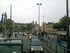 車窓から見たミュンヘンの町並み